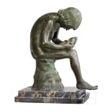 An Italian Grand Tour scupture of a Boy with a Thorn, circa 1900