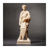 An Italian marble sculpture of St. George after Donatello, circa 1900