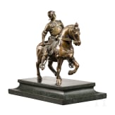 An equestrian sculpture, miniature of the famous statue of Colleoni in Venice
