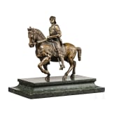 An equestrian sculpture, miniature of the famous statue of Colleoni in Venice