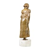 Young lady with flower, bronze, circa 1900