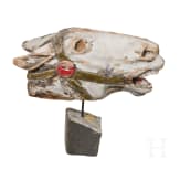 A German sculpture of a donkeys' head, modernly mounted and signed, circa 1900