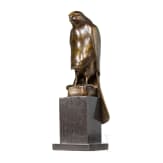 A German bronze sculpture of a falcon, 20th century