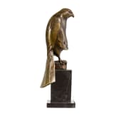 A German bronze sculpture of a falcon, 20th century
