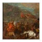 Two oil paintings of a cavalry skirmish, 18th century
