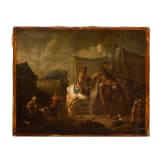 A French painting with a beggar scene, 18th century