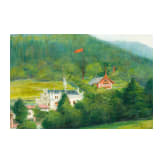 An oil painting, "Swiss Mountain Landscape", dated 1895