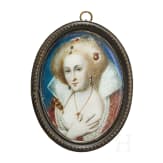 Franz Wiesenthal (1856 - 1938) - a miniature of a lady in Renaissance style, dated 1898