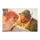 An genre painting, Munich school, ca. 1900