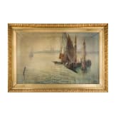 Graf von der Goltz - A Mediterranean harbour scene, dated 1906