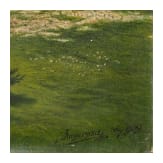 Oil on canvas, "Swiss Mountain Lake"