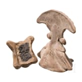 A Central American terracotta figure and an applike, circa 500 &ndash; 1500