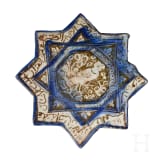 Sternfliese mit L&uuml;sterdekor und blauer Inglasurmalerei, Kashan, Iran, 12. - 13. Jhdt