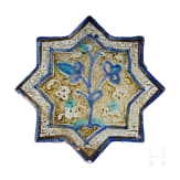 Sternfliese mit L&uuml;sterdekor und blauer Inglasurmalerei, Kashan, Iran, 12. - 13. Jhdt