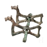 A Luristan bronze snaffle bit, 10th century B.C.
