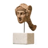 An old Italian terracotta head of Minerva, 4th century B.C.