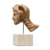 An old Italian terracotta head of Minerva, 4th century B.C.