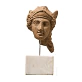 An old Italian terracotta head of Minerva, 4th century B.C.