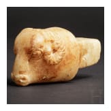 A Greek ram's head in marble, 5th century B.C.