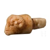 A Greek ram's head in marble, 5th century B.C.