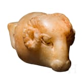 A Greek ram's head in marble, 5th century B.C.