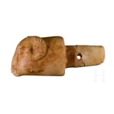 A Greek ram's head in marble, 5th century B.C.