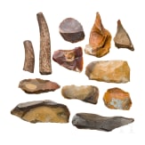 Twelve Central European Stone Age tools