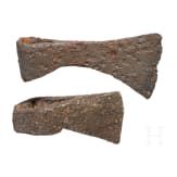Two Central European Celtic axe heads, 3rd &ndash; 1st century B.C.