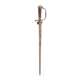 Ge&auml;tzter und goldtauschierter Hirschf&auml;nger mit Schildpattgriff, deutsch, datiert 1725