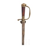 Ge&auml;tzter und goldtauschierter Hirschf&auml;nger mit Schildpattgriff, deutsch, datiert 1725