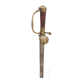 Ge&auml;tzter und goldtauschierter Hirschf&auml;nger mit Schildpattgriff, deutsch, datiert 1725