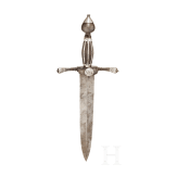 Silbermontierter Linkhanddolch, deutsch, Historismus im Stil um 1600