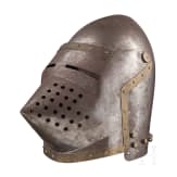 Beckenhaube mit Visier (Hundsgugel) im Stil des fr&uuml;hen 15. Jhdts.