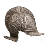 Prunk-Sturmhaube aus Kupferguss nach Vorbild der Renaissance, deutscher Historismus um 1860