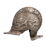 Prunk-Sturmhaube aus Kupferguss nach Vorbild der Renaissance, deutscher Historismus um 1860