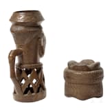 Ein Gesichtsbecher und eine Dose der Kuba, Kongo