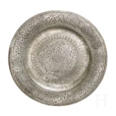 Graviertes und verzinntes Kupfertablet eines osmanischen Lokalpotentaten aus S&uuml;dostanatolien, datiert 1285H (1868)