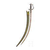 Tulwar mit silbertauschiertem Griff, Indien, 19. Jhdt.