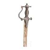 Tulwar mit silbertauschiertem Griff, Indien, 19. Jhdt.