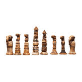 Schachspiel aus Bein mit Spieltuch, Salumbar, Mewar, datiert 1874