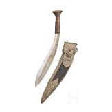 Silbermontierter Kukri, Nepal, um 1900