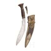 Neusilbermontiertes Khukri, Nepal, 1. H&auml;lfte 20. Jhdt.