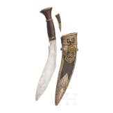 Neusilbermontiertes Khukri, Nepal, 1. H&auml;lfte 20. Jhdt.