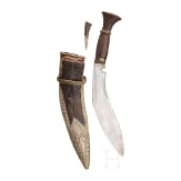 Neusilbermontiertes Khukri, Nepal, 1. H&auml;lfte 20. Jhdt.