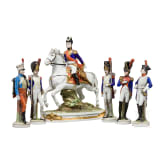 Sechs Porzellanfiguren von Soldaten der Napoleonischen Kriege, Scheibe-Alsbach, 20. Jhdt.