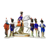 Sechs Porzellanfiguren von Soldaten der Napoleonischen Kriege, Scheibe-Alsbach, 20. Jhdt.