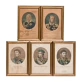 Porzellanbild dazu Kartuschkasten dazu f&uuml;nf Grafiken, Frankreich, 19. Jhdt.