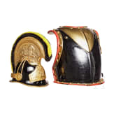 Miniaturhelm und -k&uuml;rass im Stil der Zeit um 1850