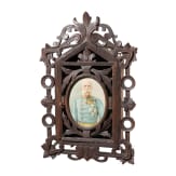 Kaiser Franz Joseph I. - holzgeschnitztes Wandk&auml;stchen mit Kaiserportrait