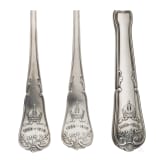 Kaiser-Huldigungs-Festschie&szlig;en der nieder&ouml;sterr. Sch&uuml;tzenvereine 1910 - dreiteiliges Silberbesteck in Etui als Ehrenpreis